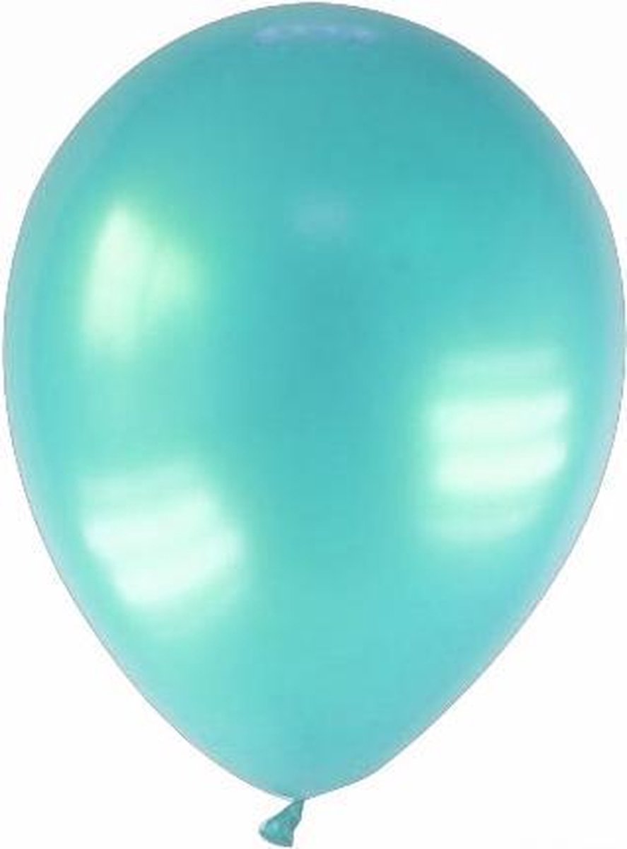 GLOBOLANDIA - 12 gemetalliseerde turkooizen ballonnen - Decoratie > Ballonnen